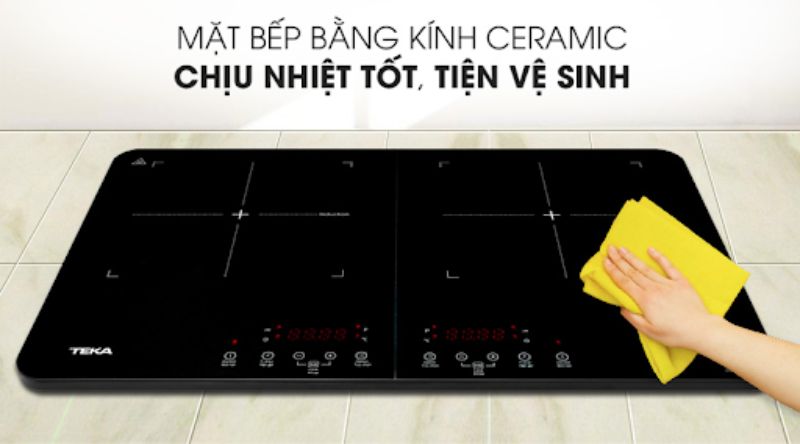 Mặt kính Ceramic có khả năng chịu nhiệt tốt dễ dàng vệ sinh 